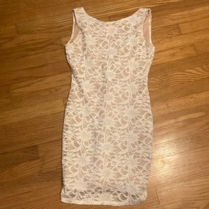 Size 5-6 dress- white lace over a neutral colored dress